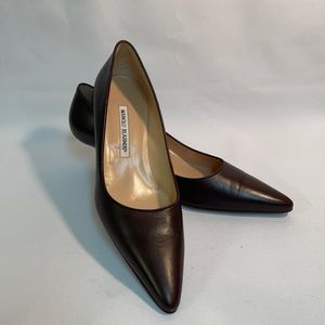 Manolo’s Blahnik Sirla Brown Leather Pump Sz 9